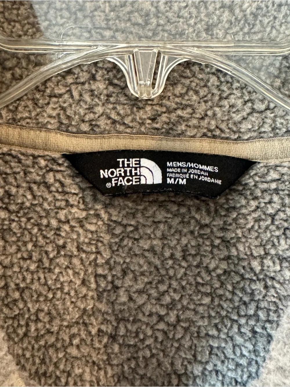 The North Face Men’s Medium Quarter Zip Fleece Pullover Sweater Beige Gray